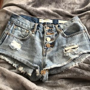 Shortie high rise jean shorts
